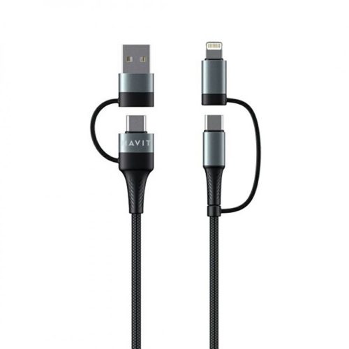 Cáp Sạc Nhanh 4in1 HAVIT CB6244, Sạc Nhanh PD 60W, Độ Dài 1m - BH 12 Tháng