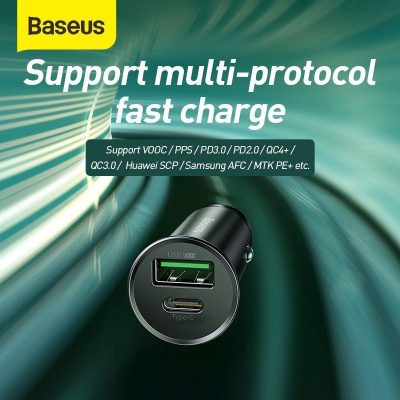 Sạc ô tô hiệu Baseus Circular metal A+C 30W PPS - Nâng cấp trải nghiệm sạc trên xe hơi của bạn với tẩu sạc <strong>Baseus Circular metal A+C 30W PPS</strong>. Với thiết kế kim loại nguyên khối sang trọng và nhỏ gọn, sản phẩm không chỉ là một phụ kiện công nghệ mà còn là điểm nhấn đẳng cấp cho nội thất xe. Trang bị 2 cổng sạc USB-A và USB-C, cùng tổng công suất 30W mạnh mẽ, tẩu sạc hỗ trợ sạc nhanh PD cho iPhone và đặc biệt là công nghệ PPS (Super Fast Charging) cho các dòng điện thoại Samsung cao cấp. Giờ đây, bạn và người đi cùng có thể nạp đầy năng lượng cho hai thiết bị cùng lúc với tốc độ đáng kinh ngạc. An toàn, hiệu quả và thẩm mỹ, <strong>Baseus Circular metal A+C 30W PPS</strong> là người bạn đồng hành không thể thiếu trên mọi nẻo đường.