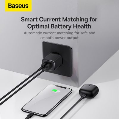 Củ sạc hiệu Baseus Compact 2U 10.5W EU - Đơn giản hóa việc sạc pin hàng ngày của bạn với củ sạc <strong>Baseus Compact 2U 10.5W EU</strong>. Với thiết kế siêu nhỏ gọn, chỉ tương đương một hộp đựng tai nghe, củ sạc này là giải pháp hoàn hảo để tiết kiệm không gian và mang theo khi đi du lịch. Trang bị 2 cổng USB-A tiện lợi, bạn có thể sạc đồng thời 2 thiết bị như điện thoại và tai nghe không dây một cách dễ dàng. Công suất 10.5W được phân bổ thông minh, đảm bảo dòng sạc ổn định và hiệu quả. Chip bảo vệ đa tầng tích hợp giúp ngăn ngừa các nguy cơ quá dòng, quá nhiệt, đảm bảo an toàn tuyệt đối cho thiết bị của bạn. Chọn ngay <strong>Baseus Compact 2U 10.5W EU</strong> cho một cuộc sống gọn gàng và tiện lợi.