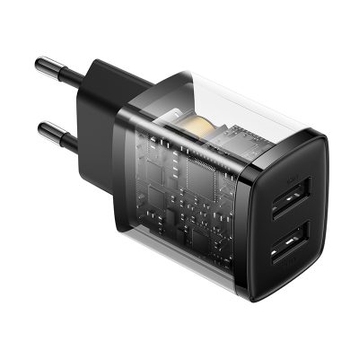 Củ sạc hiệu Baseus Compact 2U 10.5W EU - Đơn giản hóa việc sạc pin hàng ngày của bạn với củ sạc <strong>Baseus Compact 2U 10.5W EU</strong>. Với thiết kế siêu nhỏ gọn, chỉ tương đương một hộp đựng tai nghe, củ sạc này là giải pháp hoàn hảo để tiết kiệm không gian và mang theo khi đi du lịch. Trang bị 2 cổng USB-A tiện lợi, bạn có thể sạc đồng thời 2 thiết bị như điện thoại và tai nghe không dây một cách dễ dàng. Công suất 10.5W được phân bổ thông minh, đảm bảo dòng sạc ổn định và hiệu quả. Chip bảo vệ đa tầng tích hợp giúp ngăn ngừa các nguy cơ quá dòng, quá nhiệt, đảm bảo an toàn tuyệt đối cho thiết bị của bạn. Chọn ngay <strong>Baseus Compact 2U 10.5W EU</strong> cho một cuộc sống gọn gàng và tiện lợi.
