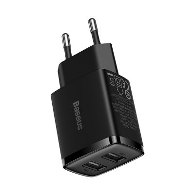 Củ sạc hiệu Baseus Compact 2U 10.5W EU - Đơn giản hóa việc sạc pin hàng ngày của bạn với củ sạc <strong>Baseus Compact 2U 10.5W EU</strong>. Với thiết kế siêu nhỏ gọn, chỉ tương đương một hộp đựng tai nghe, củ sạc này là giải pháp hoàn hảo để tiết kiệm không gian và mang theo khi đi du lịch. Trang bị 2 cổng USB-A tiện lợi, bạn có thể sạc đồng thời 2 thiết bị như điện thoại và tai nghe không dây một cách dễ dàng. Công suất 10.5W được phân bổ thông minh, đảm bảo dòng sạc ổn định và hiệu quả. Chip bảo vệ đa tầng tích hợp giúp ngăn ngừa các nguy cơ quá dòng, quá nhiệt, đảm bảo an toàn tuyệt đối cho thiết bị của bạn. Chọn ngay <strong>Baseus Compact 2U 10.5W EU</strong> cho một cuộc sống gọn gàng và tiện lợi.