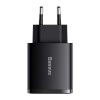 Sạc nhanh hiệu Baseus Compact 2U+C 30W EU - Bạn có mệt mỏi với việc mang theo nhiều củ sạc cho các thiết bị khác nhau? <strong>Baseus Compact U+C 20W EU</strong> chính là giải pháp năng lượng tối giản và hiệu quả. Với kích thước siêu nhỏ gọn chỉ nằm trong lòng bàn tay, củ sạc này cung cấp 2 cổng sạc tiện lợi: USB-C (PD 20W) cho iPhone và USB-A (QC 18W) cho các thiết bị Android. Sạc đầy 60% pin cho iPhone chỉ trong 30 phút. Khả năng sạc đồng thời 2 thiết bị giúp bạn tiết kiệm thời gian và không gian ổ cắm. An toàn, mạnh mẽ và siêu di động, <strong>Baseus Compact U+C 20W EU</strong> là người bạn đồng hành không thể thiếu cho cuộc sống số của bạn.