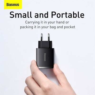 Sạc nhanh hiệu Baseus Compact 2U+C 30W EU - Dọn dẹp bàn làm việc và đơn giản hóa cuộc sống của bạn với củ sạc <strong>Baseus Compact 2U+C 30W EU</strong>. Đây là giải pháp năng lượng "tất cả trong một", với thiết kế siêu nhỏ gọn nhưng lại sở hữu đến 3 cổng sạc tiện lợi: 1 cổng USB-C PD 30W và 2 cổng USB-A. Sản phẩm có khả năng sạc nhanh đồng thời cho cả điện thoại iPhone, Samsung, tai nghe không dây và nhiều thiết bị khác. Công nghệ phân phối dòng điện thông minh BPS đảm bảo sạc nhanh và an toàn cho tất cả các thiết bị được kết nối. Hãy đầu tư vào sự gọn gàng và hiệu suất với củ sạc đa năng <strong>Baseus Compact 2U+C 30W EU</strong>.