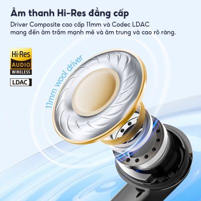 Tai nghe Bluetooth Earfun Air 2 NC - Loại bỏ mọi phiền nhiễu và đắm chìm trong thế giới âm thanh của riêng bạn với tai nghe <strong>Earfun Air 2 NC</strong>. Tích hợp công nghệ chống ồn chủ động (ANC) Hybrid QuietSmart™ 2.0 hàng đầu, sản phẩm có khả năng loại bỏ hiệu quả tiếng ồn môi trường lên đến 43dB, mang lại không gian tĩnh lặng tuyệt đối. Chất lượng âm thanh đạt chuẩn Hi-Res Audio, kết hợp cùng hệ thống 6 micro chống ồn, đảm bảo âm nhạc sống động và cuộc gọi trong như pha lê. Với kết nối đa điểm thông minh, thời lượng pin bền bỉ và khả năng tùy chỉnh qua App, <strong>Earfun Air 2 NC</strong> là lựa chọn hoàn hảo để bạn tập trung làm việc và tận hưởng giải trí đỉnh cao.