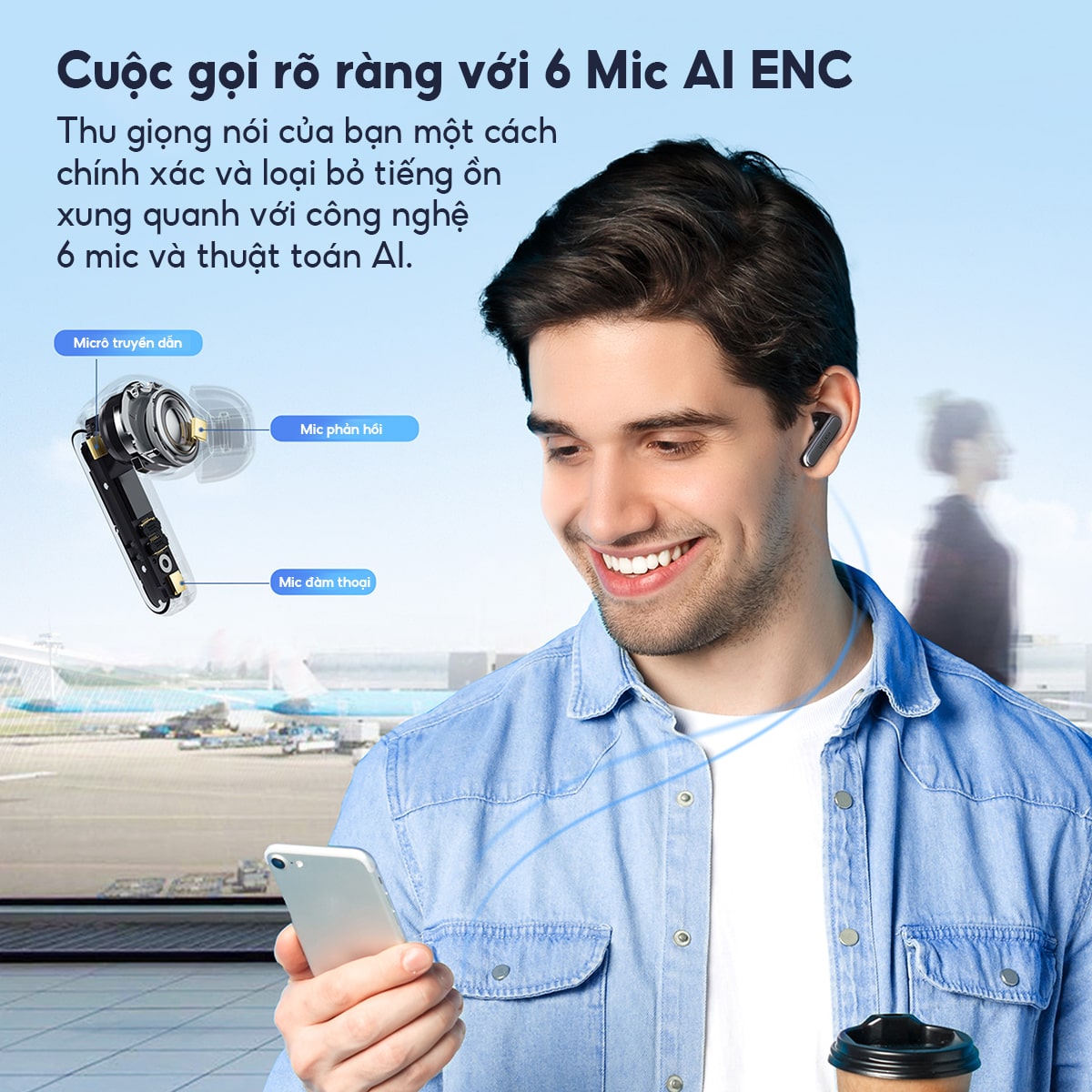 Tai nghe Bluetooth Earfun Air 2 NC - Loại bỏ mọi phiền nhiễu và đắm chìm trong thế giới âm thanh của riêng bạn với tai nghe <strong>Earfun Air 2 NC</strong>. Tích hợp công nghệ chống ồn chủ động (ANC) Hybrid QuietSmart™ 2.0 hàng đầu, sản phẩm có khả năng loại bỏ hiệu quả tiếng ồn môi trường lên đến 43dB, mang lại không gian tĩnh lặng tuyệt đối. Chất lượng âm thanh đạt chuẩn Hi-Res Audio, kết hợp cùng hệ thống 6 micro chống ồn, đảm bảo âm nhạc sống động và cuộc gọi trong như pha lê. Với kết nối đa điểm thông minh, thời lượng pin bền bỉ và khả năng tùy chỉnh qua App, <strong>Earfun Air 2 NC</strong> là lựa chọn hoàn hảo để bạn tập trung làm việc và tận hưởng giải trí đỉnh cao.