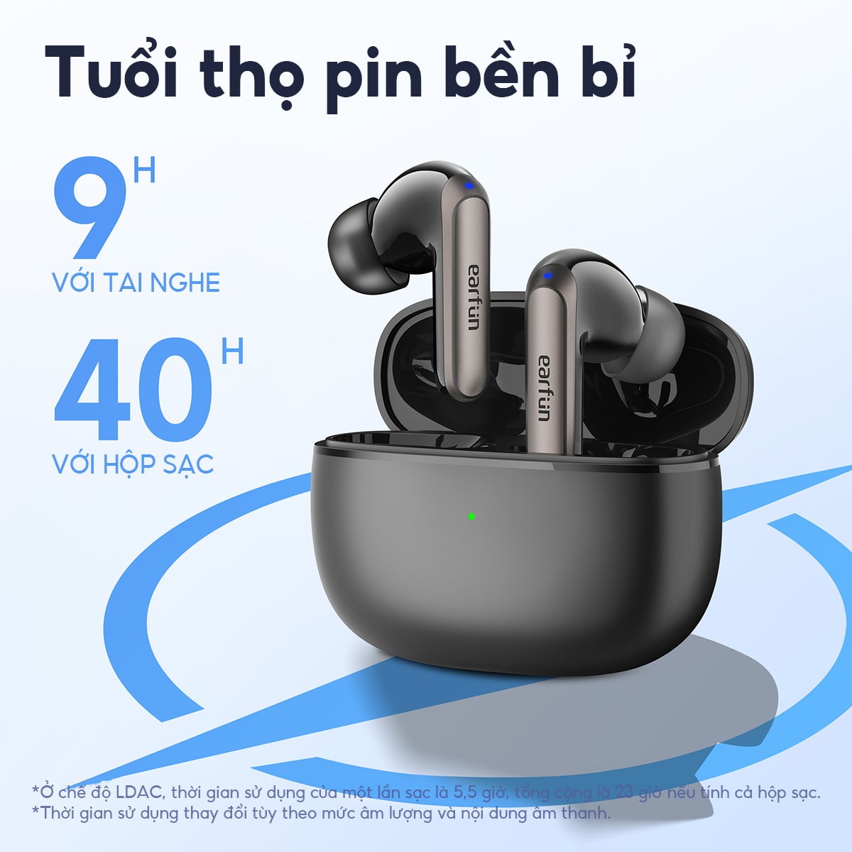 Tai nghe Bluetooth Earfun Air 2 NC - Loại bỏ mọi phiền nhiễu và đắm chìm trong thế giới âm thanh của riêng bạn với tai nghe <strong>Earfun Air 2 NC</strong>. Tích hợp công nghệ chống ồn chủ động (ANC) Hybrid QuietSmart™ 2.0 hàng đầu, sản phẩm có khả năng loại bỏ hiệu quả tiếng ồn môi trường lên đến 43dB, mang lại không gian tĩnh lặng tuyệt đối. Chất lượng âm thanh đạt chuẩn Hi-Res Audio, kết hợp cùng hệ thống 6 micro chống ồn, đảm bảo âm nhạc sống động và cuộc gọi trong như pha lê. Với kết nối đa điểm thông minh, thời lượng pin bền bỉ và khả năng tùy chỉnh qua App, <strong>Earfun Air 2 NC</strong> là lựa chọn hoàn hảo để bạn tập trung làm việc và tận hưởng giải trí đỉnh cao.