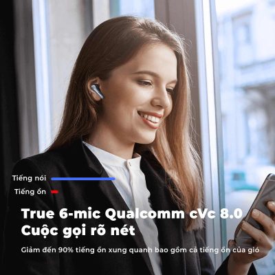 Tai nghe Bluetooth Earfun Air Pro 3 - Nâng tầm trải nghiệm âm thanh không dây của bạn với tai nghe <strong>Earfun Air Pro 3</strong>. Là sản phẩm đầu tiên trên thế giới tích hợp codec aptX™ Adaptive và Bluetooth LE Audio, tai nghe mang đến chất âm chi tiết, ổn định và độ trễ cực thấp. Công nghệ chống ồn độc quyền QuietSmart™ 2.0 Hybrid ANC khử ồn sâu tới 43dB, tạo ra không gian tĩnh lặng tuyệt đối. Hệ thống 6 micro với công nghệ cVc™ 8.0 đảm bảo mọi cuộc gọi trong như pha lê. Với tổng thời lượng pin 45 giờ và kết nối đa điểm thông minh, <strong>Earfun Air Pro 3</strong> là lựa chọn hoàn hảo để làm việc, giải trí và tận hưởng âm nhạc đỉnh cao ở bất cứ đâu.