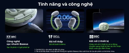 Tai Nghe Bluetooth Baseus Eli Sport 1 Open-Ear TWS Earbuds - Hình ảnh 16