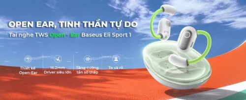 Tai Nghe Bluetooth Baseus Eli Sport 1 Open-Ear TWS Earbuds - Hình ảnh 10