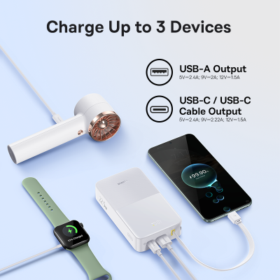 Sạc dự phòng hiệu Baseus EnerFill FC51 Bipow2 Pro Digital Display with Built-in Cable 20000mAh 22.5W - Nói lời tạm biệt với những sợi cáp sạc rối rắm và nỗi lo quên mang theo cáp! Sạc dự phòng <strong>Baseus EnerFill FC51 Bipow2 Pro Digital Display</strong> là giải pháp năng lượng "tất cả trong một" mà bạn đang tìm kiếm. Với dung lượng khủng 20000mAh và công suất sạc nhanh 22.5W, sản phẩm đảm bảo cung cấp năng lượng cho nhiều thiết bị trong nhiều ngày. Điểm nhấn đặc biệt là sợi cáp Type-C tích hợp sẵn tiện lợi và màn hình LED kỹ thuật số hiển thị chính xác từng % pin. Thiết kế nhỏ gọn, hiện đại cùng nhiều cổng sạc, <strong>Baseus EnerFill FC51 Bipow2 Pro Digital Display</strong> là người bạn đồng hành lý tưởng cho mọi chuyến đi, giúp bạn luôn kết nối.