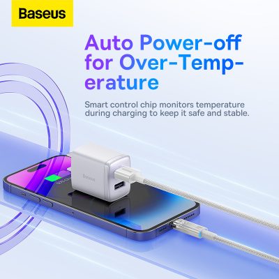 Cáp sạc nhanh hiệu Baseus Explorer Series with Smart Temperature Control USB to iP 2.4A - Bạn có lo lắng điện thoại bị nóng lên khi sạc, đặc biệt là lúc sạc qua đêm? Cáp sạc thông minh <strong>Baseus Explorer Series with Smart Temperature Control USB to iP 2.4A</strong> là giải pháp an toàn tối ưu. Được tích hợp chip kiểm soát nhiệt độ thông minh, sợi cáp này tự động điều chỉnh dòng điện, ngăn ngừa hiệu quả tình trạng quá nhiệt và bảo vệ tuổi thọ pin. Tận hưởng tốc độ sạc nhanh ổn định 2.4A và truyền dữ liệu hiệu quả. Với thiết kế "Explorer" trong suốt độc đáo và vỏ bện dù siêu bền, <strong>Baseus Explorer Series with Smart Temperature Control USB to iP 2.4A</strong> mang đến sự an tâm và phong cách cho mọi người dùng Apple.