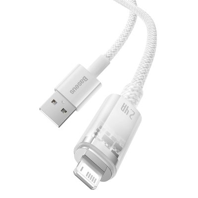 Cáp sạc nhanh hiệu Baseus Explorer Series with Smart Temperature Control USB to iP 2.4A - Bạn có lo lắng điện thoại bị nóng lên khi sạc, đặc biệt là lúc sạc qua đêm? Cáp sạc thông minh <strong>Baseus Explorer Series with Smart Temperature Control USB to iP 2.4A</strong> là giải pháp an toàn tối ưu. Được tích hợp chip kiểm soát nhiệt độ thông minh, sợi cáp này tự động điều chỉnh dòng điện, ngăn ngừa hiệu quả tình trạng quá nhiệt và bảo vệ tuổi thọ pin. Tận hưởng tốc độ sạc nhanh ổn định 2.4A và truyền dữ liệu hiệu quả. Với thiết kế "Explorer" trong suốt độc đáo và vỏ bện dù siêu bền, <strong>Baseus Explorer Series with Smart Temperature Control USB to iP 2.4A</strong> mang đến sự an tâm và phong cách cho mọi người dùng Apple.