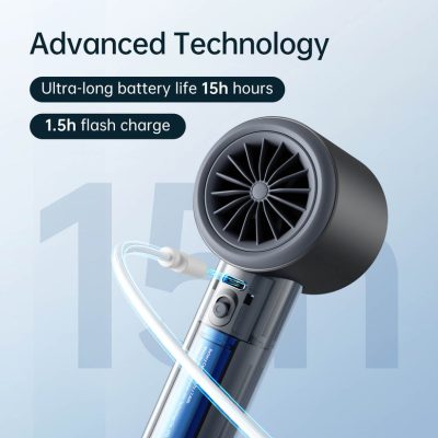 Quạt Cầm Tay Cao Cấp JISULIFE Pro1 S (FA53 PRO) 18W, Sạc Nhanh, LED Hiển Thị, Pin 15H - Quạt cầm tay <strong>JISULIFE Pro1 S</strong> (FA53 PRO) với công nghệ <strong>JISULIFE Pro1 S,</strong> vỏ hợp kim nhôm, tốc độ gió 19m/s, pin 5000mAh sử dụng 3-15 giờ. Sạc nhanh 18W, màn hình LED hiển thị tốc độ gió và pin. 100 cấp độ gió, đa năng làm mát/bơm hơi, trọng lượng 260g. Bảo hành 12 tháng, lý tưởng cho du lịch, văn phòng.