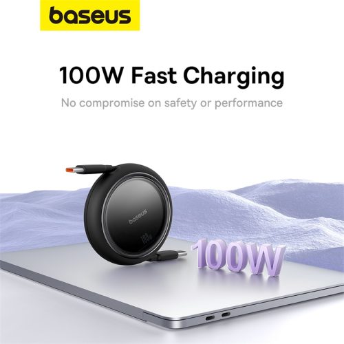Cáp sạc hiệu Baseus Free2Draw Mini Retractable Type-C to Type-C 100W 1m - Hình ảnh 10