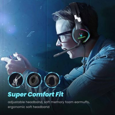 Tai nghe chụp tai Gaming SoundPEATS G1, Driver 50mm, 3D Audio, Pin 20H (USB), IPX4, Jack 3.5mm/USB, Mic xoay, RGB LED - Tai nghe <strong>SoundPEATS G1</strong> thiết kế chụp tai dành cho game thủ, driver 50mm, âm thanh 3D sống động, hỗ trợ codec SBC. Pin 20H (khi dùng USB), sạc USB-C. IPX4 chống nước, micro xoay 120° với cVc 8.0, jack 3.5mm/USB, đèn RGB. Bảo hành 12 tháng, lý tưởng cho chơi game, nghe nhạc, đàm thoại.