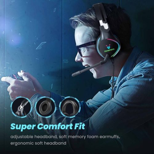 Tai nghe chụp tai Gaming SoundPEATS G1, Driver 50mm, 3D Audio, Pin 20H (USB), IPX4, Jack 3.5mm/USB, Mic xoay, RGB LED - Hình ảnh 5
