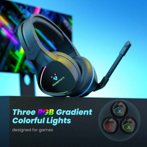 Tai nghe chụp tai Gaming SoundPEATS G1, Driver 50mm, 3D Audio, Pin 20H (USB), IPX4, Jack 3.5mm/USB, Mic xoay, RGB LED - Hình ảnh 2