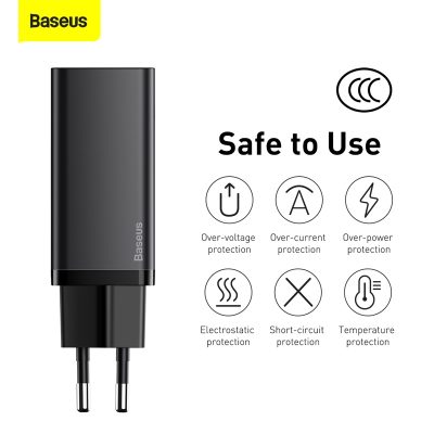 Sạc nhanh hiệu Baseus GaN2 Lite C+U 65W EU - Dọn dẹp bàn làm việc và đơn giản hóa cuộc sống của bạn với củ sạc <strong>Baseus GaN2 Lite C+U 65W EU</strong>. Đây là giải pháp năng lượng "tất cả trong một", tích hợp công nghệ GaN2 Lite tiên tiến, mang đến công suất 65W mạnh mẽ trong một thiết kế nhỏ gọn đáng kinh ngạc. Với 1 cổng USB-C và 1 cổng USB-A, sản phẩm có thể sạc nhanh đồng thời cho cả laptop như MacBook Air, điện thoại iPhone và các thiết bị Android. Công nghệ BPS II tự động phân phối dòng điện thông minh, đảm bảo sạc nhanh và an toàn. Hãy đầu tư vào sự gọn gàng và hiệu suất với <strong>Baseus GaN2 Lite C+U 65W EU</strong>.