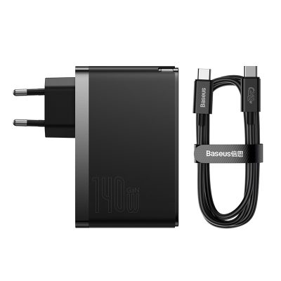 Bộ sạc nhanh hiệu Baseus GaN5 Pro 2C + U 140W EU (With Cable Type-C to Type-C 240W 1m)