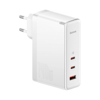Bộ sạc nhanh hiệu Baseus GaN5 Pro 2C + U 140W EU (With Cable Type-C to Type-C 240W 1m) - Giải phóng sức mạnh tối thượng cho mọi thiết bị của bạn với củ sạc <strong>Baseus GaN5 Pro</strong> 140W. Đây là trạm năng lượng di động đích thực, tích hợp công nghệ GaN5 tiên tiến nhất, mang đến công suất 140W khổng lồ trong một kích thước nhỏ gọn đến kinh ngạc. Với 2 cổng USB-C và 1 cổng USB-A, sản phẩm có thể sạc nhanh đồng thời cho MacBook Pro 16 inch, iPad và điện thoại. Đặc biệt, bộ sản phẩm là một món hời công nghệ khi đi kèm sẵn sợi cáp Type-C to Type-C 240W chuẩn PD 3.1, đảm bảo hiệu suất tối đa. Hãy đơn giản hóa cuộc sống và dọn dẹp bàn làm việc của bạn với <strong>Baseus GaN5 Pro</strong>.