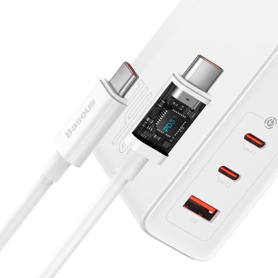 Bộ sạc nhanh hiệu Baseus GaN5 Pro 2C + U 140W EU (With Cable Type-C to Type-C 240W 1m) - Giải phóng sức mạnh tối thượng cho mọi thiết bị của bạn với củ sạc <strong>Baseus GaN5 Pro</strong> 140W. Đây là trạm năng lượng di động đích thực, tích hợp công nghệ GaN5 tiên tiến nhất, mang đến công suất 140W khổng lồ trong một kích thước nhỏ gọn đến kinh ngạc. Với 2 cổng USB-C và 1 cổng USB-A, sản phẩm có thể sạc nhanh đồng thời cho MacBook Pro 16 inch, iPad và điện thoại. Đặc biệt, bộ sản phẩm là một món hời công nghệ khi đi kèm sẵn sợi cáp Type-C to Type-C 240W chuẩn PD 3.1, đảm bảo hiệu suất tối đa. Hãy đơn giản hóa cuộc sống và dọn dẹp bàn làm việc của bạn với <strong>Baseus GaN5 Pro</strong>.