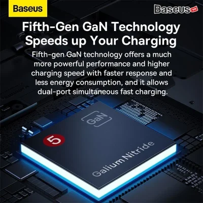 Bộ Sạc Nhanh Baseus GaN5 Pro Ultra-Slim C+U 65W - Siêu Mỏng, Sạc Laptop MacBook, Kèm Cáp 100W và Phích Cắm Du Lịch - Định nghĩa lại sự di động với bộ sạc <strong>Baseus GaN5 Pro Ultra-Slim C+U 65W</strong>. Nhờ công nghệ GaN5 Pro tiên tiến, củ sạc sở hữu thiết kế siêu mỏng chỉ 16mm, dễ dàng cắm sau đồ nội thất hoặc cất gọn trong túi. Với tổng công suất 65W mạnh mẽ, sản phẩm có thể sạc nhanh cho cả laptop, MacBook, máy tính bảng và điện thoại qua 2 cổng Type-C và USB-A. Phiên bản quốc tế đi kèm 3 phích cắm (EU, UK, US) và cáp sạc 100W, biến nó thành giải pháp năng lượng toàn diện cho mọi chuyến đi. Công nghệ BPS II phân bổ dòng điện thông minh, đảm bảo sạc nhanh và an toàn cho 2 thiết bị cùng lúc. Hãy chọn <strong>Baseus GaN5 Pro Ultra-Slim C+U 65W</strong> để trải nghiệm sự kết hợp hoàn hảo giữa thiết kế, tốc độ và sự tiện lợi.