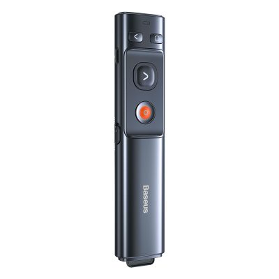 Bút Trình Chiếu Baseus Orange Dot Wireless Presenter (Green Laser) - Định nghĩa lại sự chuyên nghiệp với bút trình chiếu cao cấp <strong>Baseus Orange Dot Wireless Presenter (Green Laser)</strong>. Đây là công cụ tối thượng cho mọi diễn giả, nổi bật với tia laser xanh mạnh mẽ, sáng hơn gấp nhiều lần so với laser đỏ, hiển thị rõ nét trên mọi màn hình LCD/LED, ngay cả trong phòng họp sáng đèn. Kế thừa thiết kế Red Dot từng đoạt giải, sản phẩm mang đến vẻ ngoài sang trọng và trải nghiệm điều khiển hoàn hảo trong phạm vi 100m. Pin sạc Type-C cho thời gian sử dụng đến 90 ngày và đầu nhận USB hít nam châm thông minh. Hãy tự tin làm chủ mọi sân khấu và thu hút mọi ánh nhìn với <strong>Baseus Orange Dot Wireless Presenter (Green Laser)</strong>.