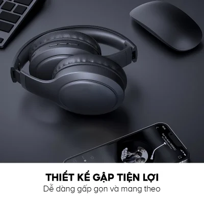 Tai Nghe Headphone HAVIT H633BT, Bluetooth 5.1 Công Thái Học, Nghe Đến 22H - Hàng Chính Hãng - Đắm chìm trong không gian âm nhạc của riêng bạn với tai nghe chụp tai <strong>HAVIT H633BT</strong>. Nổi bật với thiết kế công thái học siêu nhẹ và đệm tai mềm mại, sản phẩm mang lại cảm giác đeo thoải mái suốt cả ngày dài. Tận hưởng âm nhạc không giới hạn với thời lượng pin ấn tượng lên đến 22 giờ chỉ với một lần sạc. Chất âm sống động với âm bass mạnh mẽ, nội lực, phù hợp với mọi thể loại nhạc. Kết nối Bluetooth 5.1 ổn định, thiết kế gập gọn tiện lợi và micro đàm thoại tích hợp biến <strong>HAVIT H633BT</strong> trở thành người bạn đồng hành lý tưởng cho công việc, học tập và những chuyến đi.