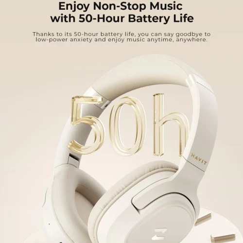Headphone Bluetooth HAVIT H612BT, Âm thanh Stereo, Nghe Đến 50 giờ, App Havit Life - BH 12 Tháng - Hình ảnh 6