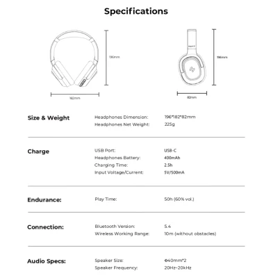 Headphone Bluetooth HAVIT H612BT, Âm thanh Stereo, Nghe Đến 50 giờ, App Havit Life - BH 12 Tháng - Trải nghiệm tự do âm nhạc không giới hạn với tai nghe headphone <strong>HAVIT H612BT</strong>. Đây là nhà vô địch về thời lượng pin, cung cấp đến 50 giờ nghe nhạc liên tục, cho phép bạn sử dụng cả tuần dài mà không cần sạc. Tận hưởng chất âm stereo sống động và cá nhân hóa trải nghiệm nghe của bạn với khả năng tùy chỉnh Equalizer (EQ) chuyên sâu thông qua App Havit Life. Với thiết kế công thái học siêu nhẹ, đệm tai mềm mại và khả năng gập gọn tiện lợi, <strong>HAVIT H612BT</strong> là người bạn đồng hành lý tưởng cho công việc, học tập và mọi hành trình, được đảm bảo chất lượng với chính sách bảo hành 12 tháng.