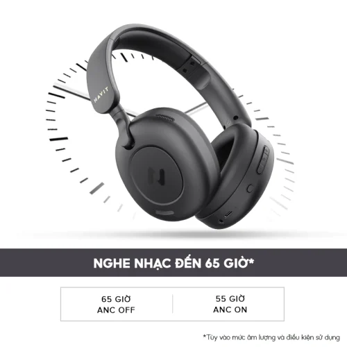 Tai Nghe Headphone HAVIT H655BT, Bluetooth 5.3, Chống Ồn ANC, Nghe Đến 65H - Hàng Chính Hãng - Hình ảnh 8
