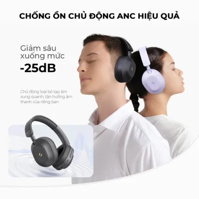 Tai Nghe Headphone HAVIT LIFE NC01H, Bluetooth 5.4, Chống Ồn ANC, Nghe Đến 80H - Hàng Chính Hãng - Lấy lại không gian tĩnh lặng của riêng bạn và đắm chìm trong âm nhạc không giới hạn với tai nghe headphone <strong>HAVIT LIFE NC01H</strong>. Đây là một cỗ máy âm thanh thực thụ, trang bị công nghệ chống ồn chủ động (ANC) hàng đầu, giảm tới 25dB tiếng ồn môi trường. Điểm nhấn không tưởng là thời lượng pin lên đến 80 giờ, cho phép bạn sử dụng hàng tuần liền mà không cần sạc. Trải nghiệm kết nối không dây hoàn hảo với Bluetooth 5.4 mới nhất và chất âm Hi-Res sống động. Với thiết kế chụp tai công thái học và đệm tai siêu mềm mại, <strong>HAVIT LIFE NC01H</strong> là người bạn đồng hành lý tưởng cho công việc, du lịch và những phút giây thư giãn trọn vẹn.