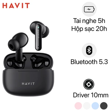 Tai Nghe Gaming Havit TW967 Pro | Độ Trễ Siêu Thấp 45ms, Driver 13mm, Bluetooth 5.3 | Âm Thanh Không Gian 3D, Chính Hãng