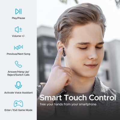 Tai nghe Bluetooth True Wireless SoundPeats Mac 2, In-ear, Driver 12.5mm, Pin 21H, IPX5, Bluetooth 5.0, ENC, Game Mode - Tai nghe <strong>SoundPeats Mac 2</strong> với thiết kế in-ear thể thao, driver 12.5mm, âm thanh Hi-Fi, codec AAC/SBC. Pin 4.2H (tai nghe), 21H (với hộp sạc), sạc USB-C. IPX5 chống nước, micro kép ENC, Bluetooth 5.0, Game Mode độ trễ thấp. Bảo hành 12 tháng, lý tưởng nghe nhạc, chơi game, tập luyện.