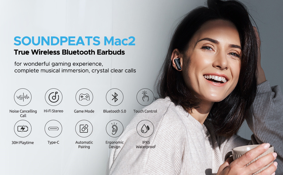 tai nghe blueooth soundpeats mac 2