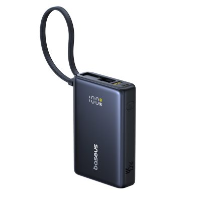 Sạc dự phòng hiệu Baseus PicoGo Digital Display with Built-in USB-C Cable 10000mAh 45W