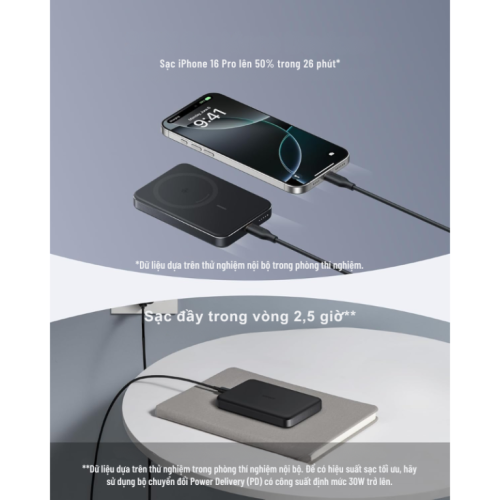 Pin Sạc Dự Phòng Anker MagGo 10.000mAh 30W A1664 Qi2 15W Ultra-Slim - A1664 - Hình ảnh 6