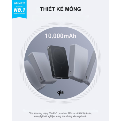 Pin Sạc Dự Phòng Anker MagGo 10.000mAh 30W A1664 Qi2 15W Ultra-Slim - A1664 - Hình ảnh 7