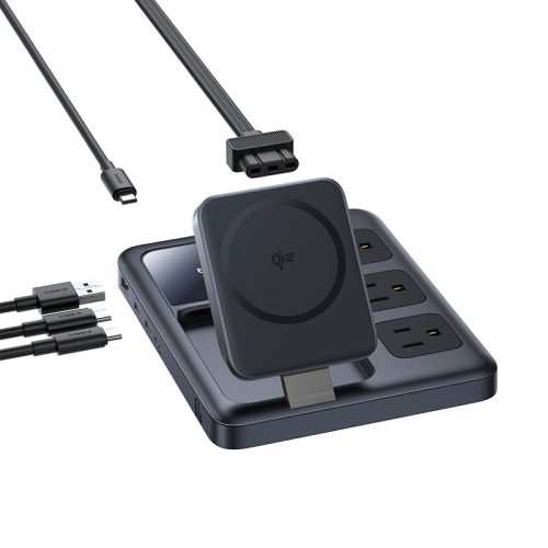 Trạm sạc hiệu Baseus Nomos Qi2 8-in-1 Slim 67W 1.5m US - Hình ảnh 7
