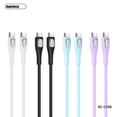Cáp sạc nhanh Remax RC-C098, công suất 65W, Type-C to Type-C, chất liệu Silicone lỏng, độ dài 1m