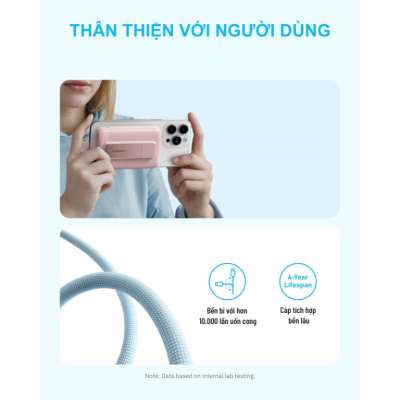 Pin Sạc Dự Phòng Hít Từ Tính Anker Zolo A1685 10.000mAh 30W Tích Hợp Cáp USB-C - A1685 - <strong>Pin Sạc Dự Phòng Anker Zolo A1685</strong> 10.000mAh, sạc nhanh 30W qua USB-C, sạc không dây MagSafe 7.5W cho iPhone 15/16, AirPods. Tích hợp cáp USB-C 5,4 inch, giá đỡ điều chỉnh 35-65°, màu Đen, Trắng, Xanh, Hồng. <strong>A1685</strong> nhỏ gọn, bền, lý tưởng cho di chuyển.