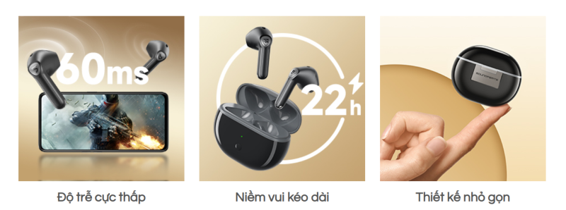 Tai nghe Bluetooth SoundPEATS Air3 Deluxe, In-ear, Driver 14.2mm, Pin 22H, IPX4, Bluetooth 5.2, aptX-Adaptive, Game Mode 60ms - Tai nghe <strong>SoundPEATS Air3 Deluxe</strong> thiết kế in-ear, driver 14.2mm, âm thanh chất lượng với codec aptX-Adaptive/SBC. Pin 5H (tai nghe), 22H (hộp sạc), sạc USB-C. IPX4 chống nước, micro kép ENC, Bluetooth 5.2, độ trễ 60ms (Game Mode). Điều khiển cảm ứng, app SoundPEATS. Bảo hành 12 tháng, lý tưởng nghe nhạc, chơi game, đàm thoại.