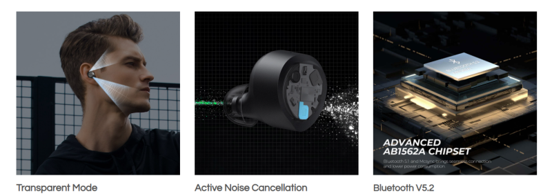 Tai nghe Bluetooth SoundPEATS T2, In-ear, Driver 12mm, Pin 30H, IPX5, Bluetooth 5.1, ANC 30dB, Transparent Mode - Tai nghe <strong>SoundPEATS T2</strong> thiết kế in-ear, driver 12mm, âm thanh sống động với codec SBC/AAC. Pin 10H (tai nghe), 30H (hộp sạc), sạc USB-C. IPX5 chống nước, ANC 30dB, micro kép ENC, Bluetooth 5.1, chế độ xuyên âm. Điều khiển cảm ứng. Bảo hành 12 tháng, lý tưởng cho nghe nhạc, chơi game, đàm thoại.