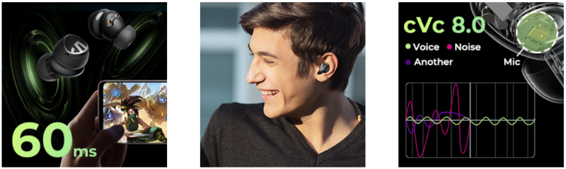 Tai nghe Bluetooth True Wireless SoundPeats Mini Pro, In-ear, Driver 10mm, Pin 21H, IPX5, Bluetooth 5.2, ANC, aptX Adaptive - Tai nghe <strong>SoundPeats Mini Pro</strong> với thiết kế in-ear nhỏ gọn, driver 10mm, âm thanh chất lượng cao, codec aptX Adaptive. Pin 7H (tai nghe), 21H (với hộp sạc), sạc USB-C. IPX5 chống nước, micro kép ENC, Bluetooth 5.2, ANC -35dB, độ trễ thấp. Điều khiển cảm ứng, bảo hành 12 tháng, lý tưởng nghe nhạc, đàm thoại, thể thao.