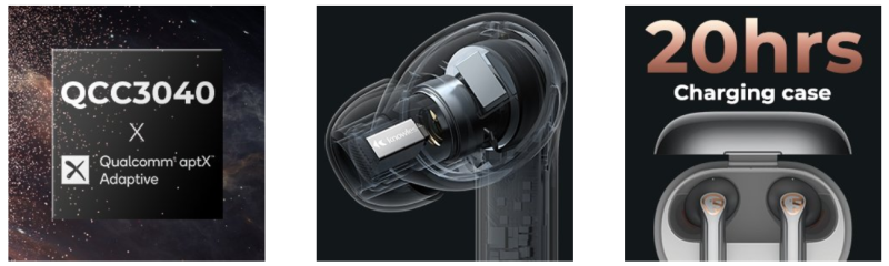 Tai nghe Bluetooth True Wireless Earbuds SoundPeats H2, In-ear, Hybrid Driver 8mm, Pin 20H, IPX4, Bluetooth 5.2, aptX Adaptive, Game Mode - Tai nghe <strong>Earbuds SoundPeats H2</strong> với thiết kế in-ear thời thượng, Hybrid Driver (8mm Dynamic + Knowles BA), âm thanh Hi-Fi, codec aptX/SBC/AAC. Pin 7H (tai nghe), 20H (với hộp sạc), sạc USB-C. IPX4 chống nước, micro kép cVc 8.0, Bluetooth 5.4, Game Mode 60ms. Bảo hành 24 tháng, lý tưởng nghe nhạc, chơi game, đàm thoại.