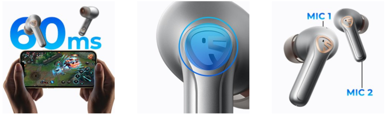 Tai nghe Bluetooth True Wireless Earbuds SoundPeats H2, In-ear, Hybrid Driver 8mm, Pin 20H, IPX4, Bluetooth 5.2, aptX Adaptive, Game Mode - Tai nghe <strong>Earbuds SoundPeats H2</strong> với thiết kế in-ear thời thượng, Hybrid Driver (8mm Dynamic + Knowles BA), âm thanh Hi-Fi, codec aptX/SBC/AAC. Pin 7H (tai nghe), 20H (với hộp sạc), sạc USB-C. IPX4 chống nước, micro kép cVc 8.0, Bluetooth 5.4, Game Mode 60ms. Bảo hành 24 tháng, lý tưởng nghe nhạc, chơi game, đàm thoại.