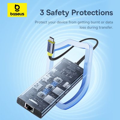 Thiết bị mở rộng hiệu Baseus UltraJoy Series 7-Port Docking Station - Nâng cấp toàn diện không gian làm việc của bạn với <strong>Baseus UltraJoy Series 7-Port Docking Station</strong>. Đây là giải pháp tối thượng giúp biến chiếc laptop Type-C mỏng nhẹ thành một trạm làm việc chuyên nghiệp, mạnh mẽ. Với 7 cổng kết nối thiết yếu: HDMI xuất hình ảnh 4K@60Hz siêu mượt, 3 cổng USB 3.0 tốc độ cao 5Gbps, khe đọc thẻ SD/TF tiện lợi cho nhiếp ảnh gia và nhà sáng tạo nội dung, cùng cổng sạc nhanh PD 100W. Thiết kế từ hợp kim nhôm sang trọng, tản nhiệt hiệu quả, trạm kết nối <strong>Baseus UltraJoy Series 7-Port Docking Station</strong> là trung tâm chỉ huy, giúp bạn tối ưu hóa hiệu suất, giải phóng sự sáng tạo và làm việc không giới hạn.