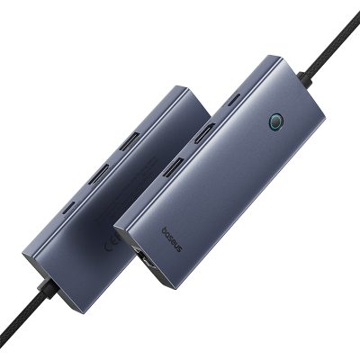 Thiết bị mở rộng hiệu Baseus UltraJoy Series 7-Port Docking Station - Nâng cấp toàn diện không gian làm việc của bạn với <strong>Baseus UltraJoy Series 7-Port Docking Station</strong>. Đây là giải pháp tối thượng giúp biến chiếc laptop Type-C mỏng nhẹ thành một trạm làm việc chuyên nghiệp, mạnh mẽ. Với 7 cổng kết nối thiết yếu: HDMI xuất hình ảnh 4K@60Hz siêu mượt, 3 cổng USB 3.0 tốc độ cao 5Gbps, khe đọc thẻ SD/TF tiện lợi cho nhiếp ảnh gia và nhà sáng tạo nội dung, cùng cổng sạc nhanh PD 100W. Thiết kế từ hợp kim nhôm sang trọng, tản nhiệt hiệu quả, trạm kết nối <strong>Baseus UltraJoy Series 7-Port Docking Station</strong> là trung tâm chỉ huy, giúp bạn tối ưu hóa hiệu suất, giải phóng sự sáng tạo và làm việc không giới hạn.