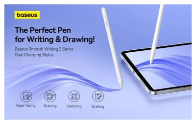 Bút cảm ứng hiệu Baseus Smooth Writing 2 Series Dual Charging Active Wireless Version - Nâng tầm trải nghiệm ghi chú và sáng tạo trên iPad của bạn với bút cảm ứng <strong>Baseus Smooth Writing 2 Series</strong>. Điểm nhấn đột phá là công nghệ sạc kép độc đáo: vừa có thể sạc không dây từ tính ngay trên cạnh iPad, vừa có thể sạc nhanh qua cổng Type-C đa năng. Kết nối không dây thông minh cho phép bạn xem phần trăm pin thời gian thực trên widget của iPad và sử dụng nút bấm trên đầu bút cho các thao tác nhanh tiện lợi. Với công nghệ chống tì tay, độ nhạy nghiêng và độ trễ gần như bằng không, <strong>Baseus Smooth Writing 2 Series</strong> mang lại cảm giác viết vẽ mượt mà như trên giấy thật. Đây là sự thay thế hoàn hảo cho Apple Pencil, mang lại hiệu năng đỉnh cao và sự tiện lợi vượt trội.