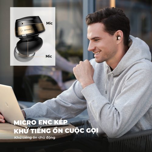 Tai nghe Bluetooth SoundPEATS Opera 05, In-ear, Hybrid Driver 12mm + 2BA, Pin 33H, IPX4, Bluetooth 5.3, ANC, LDAC, Hi-Res - Hình ảnh 8